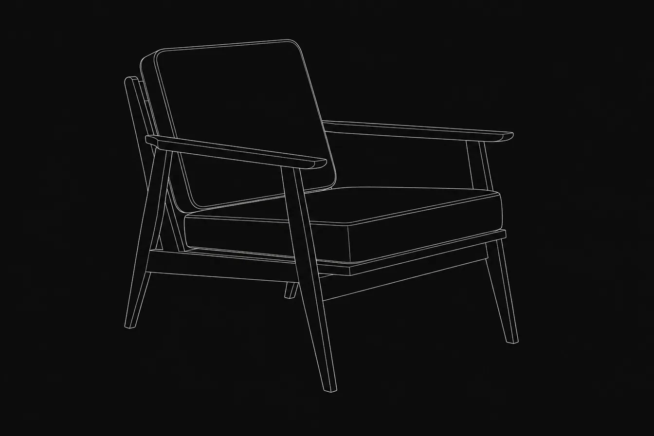 Line drawing of a lounge chair